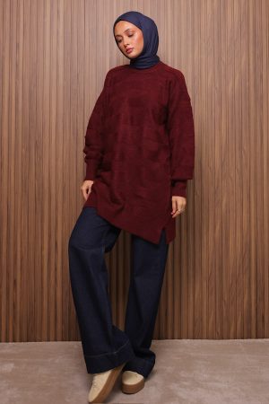 Örgü Dokulu Yumoş Tunik 7018