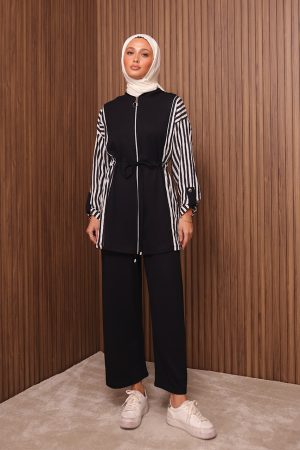 Çizgi Garnili Modal Oysho Takım 5360