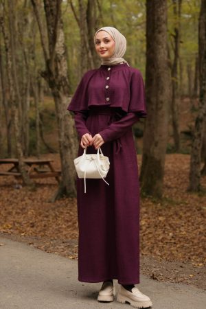 Meloniy Kumaş İkili Elbise 5402