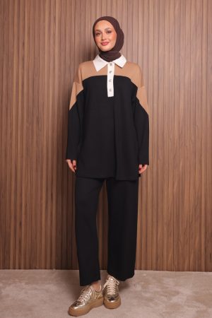 Yakası Düğmeli Modal Oysho Takım 7110