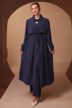 Kemerli Diaogonel Elbise 2648