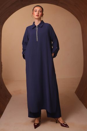 Taş Detaylı Uzun Modal Takım 2642