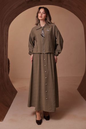 Düğme Detaylı Melodi Etekli Takım 2702