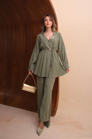 Pilise Detaylı Broşlu Diagonel Takım 2658