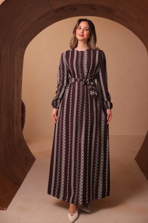 Tensel Pigment Baskılı Elbise 2714