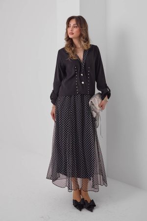 Tül Puantiye Modal Takım 8108