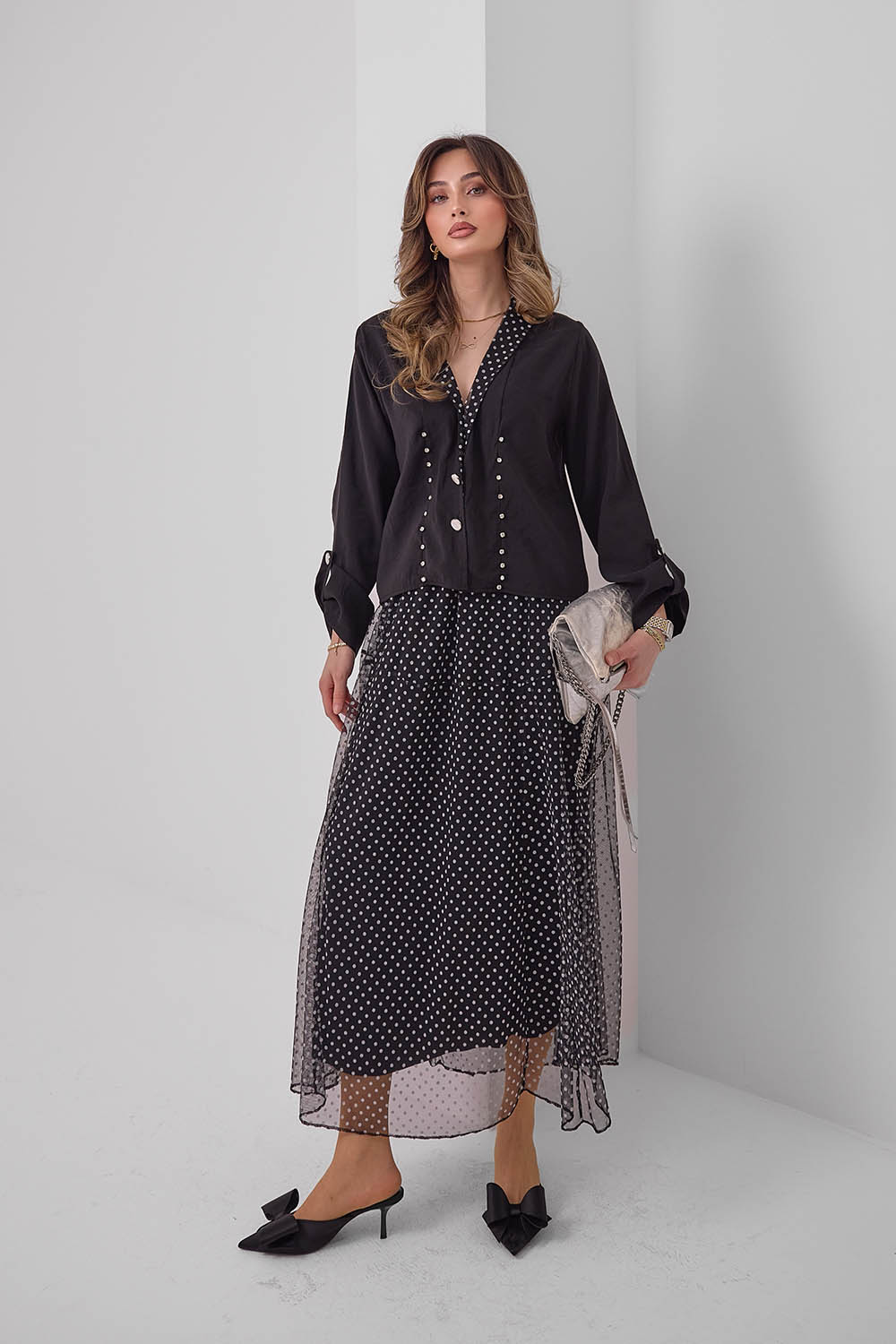 Tül Puantiye Modal Takım 8108 - Görsel 4