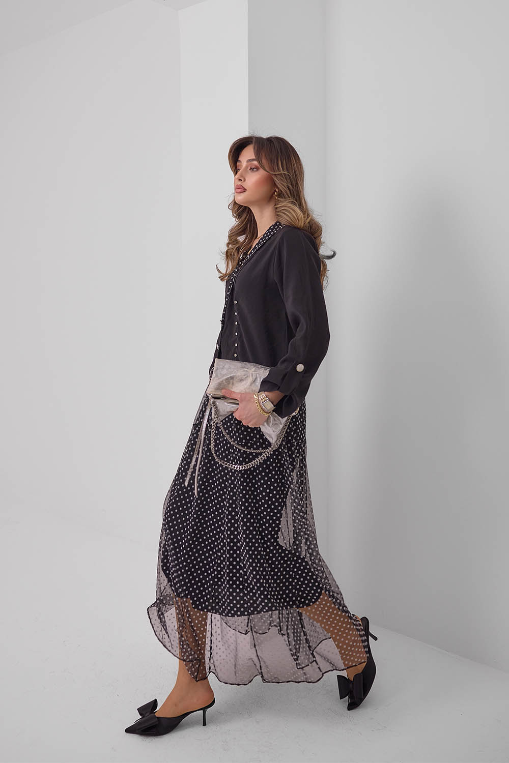 Tül Puantiye Modal Takım 8108 - Görsel 5