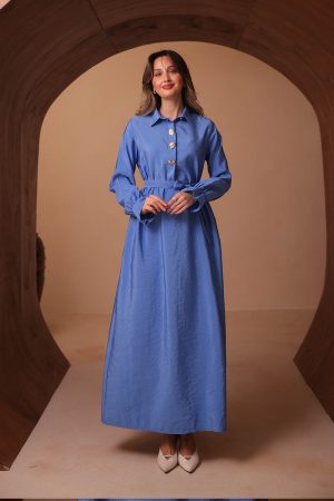 İnce Kemerli Cupra Elbise 2710