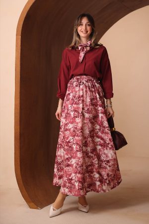 Baskılı Mango Poplin Takım 8105