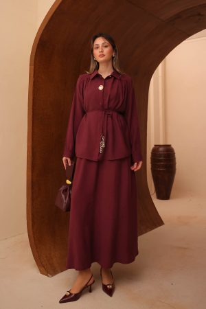 Broşlu Etekli Diagonel Takım 2656