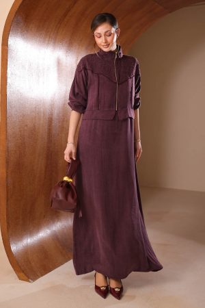 Taşlı İpek Cupra Elbise 2727