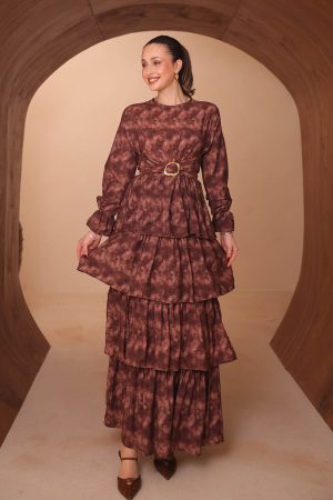 Baskılı Modal Elbise 8138