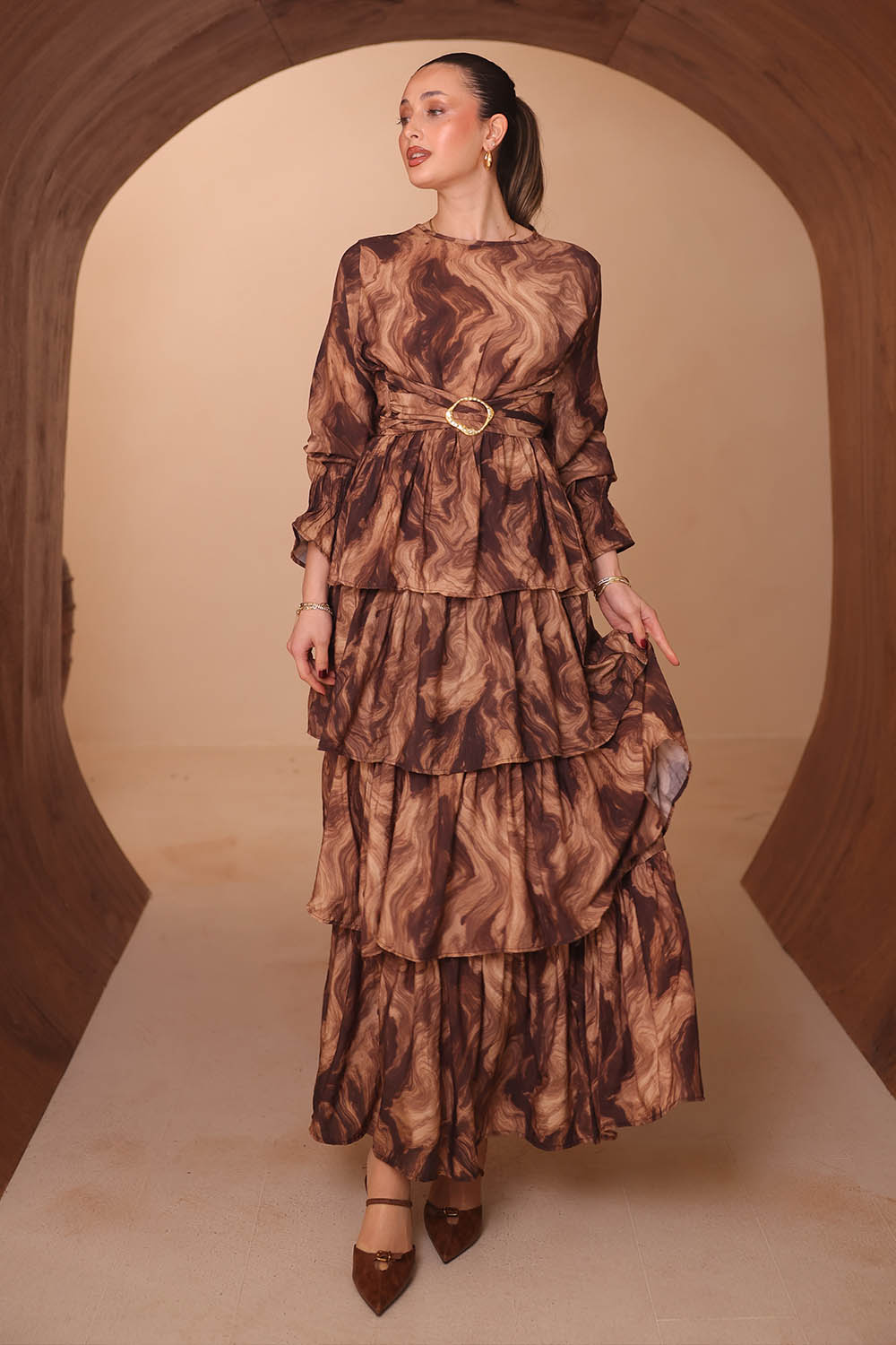 Baskılı Modal Elbise 8137