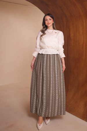 Baskılı Düz Etekli Takım 8136