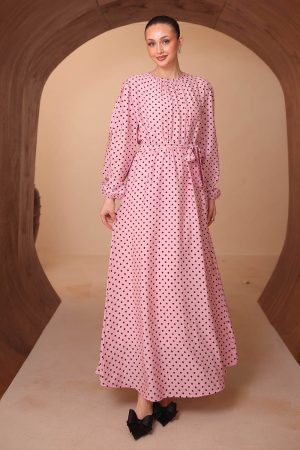 Puantiye Lilyum Elbise 8188