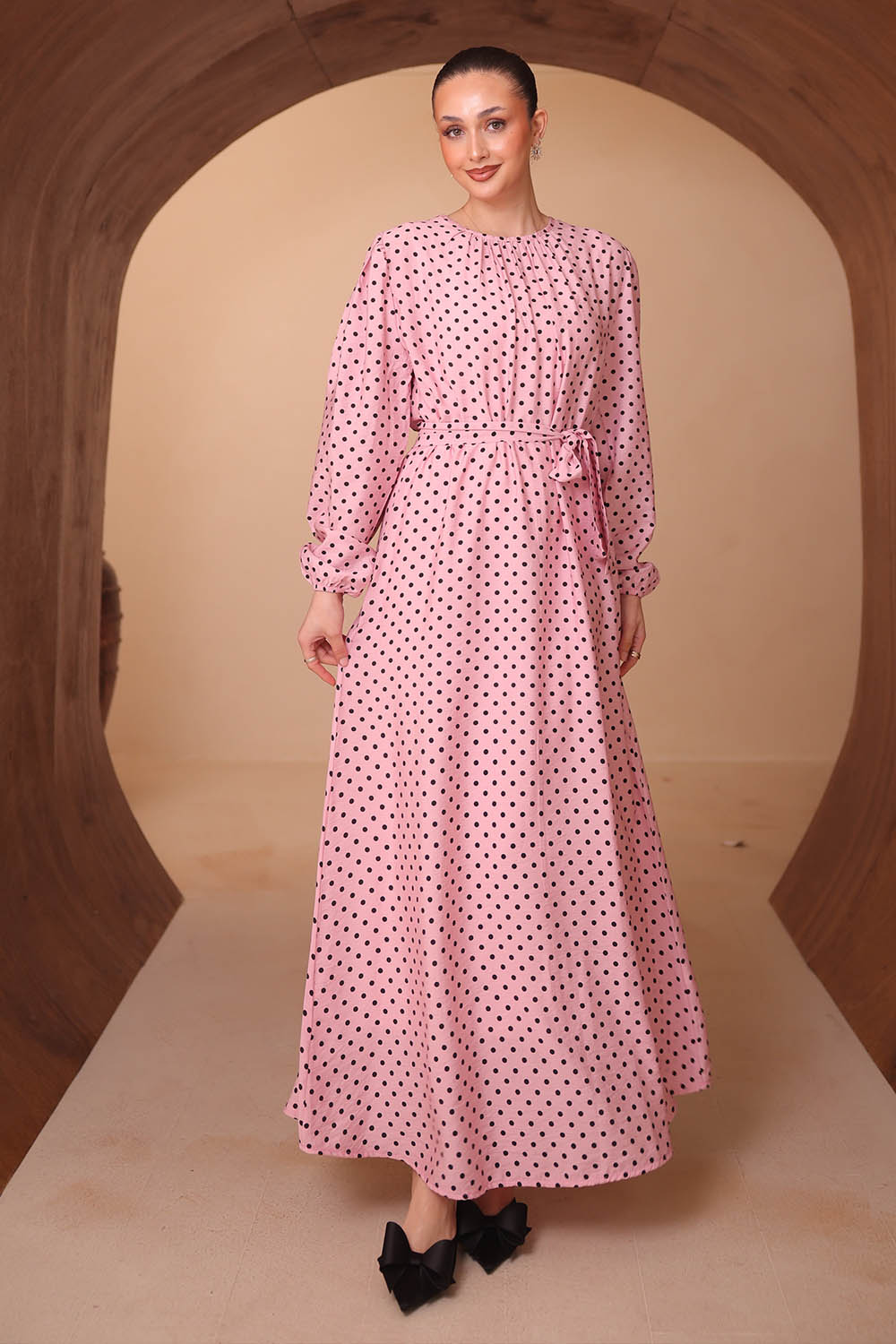 Puantiye Lilyum Elbise 8188